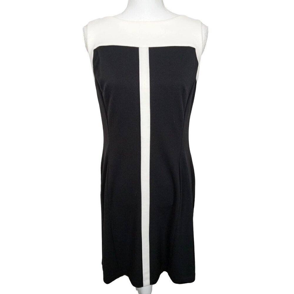 LAUREN RALPH LAUREN Monochrome Day Dress Black/White Size 10 EUC